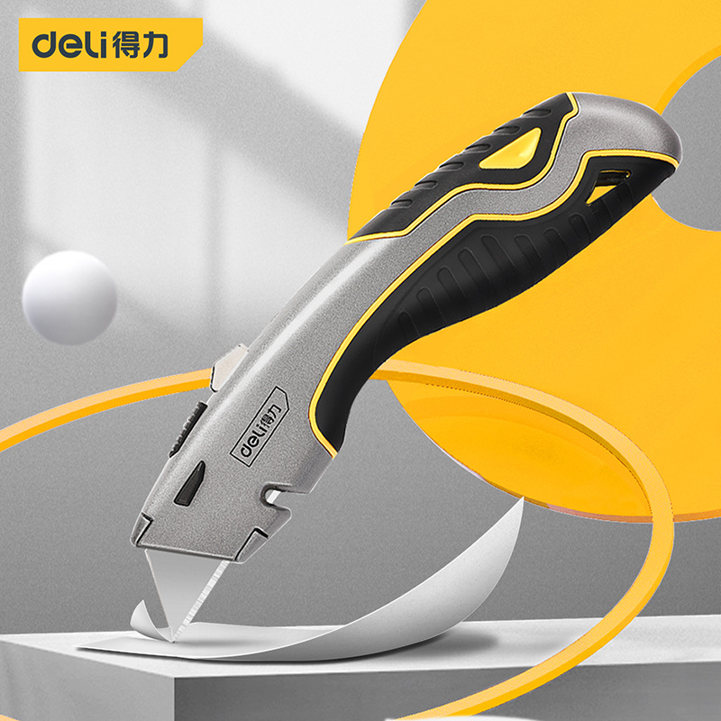Deli Tools Industrial-grade zinc alloy cutter (3-blade multi-functional unboxing wonder, high appearance level small cutter full figure