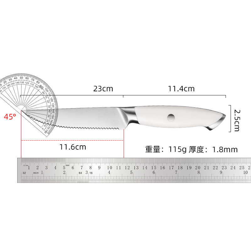 Amazon stainless steel Western knife, white handle knife, Western tableware, main table knife, high-end steel head handle steak knife Application Scenario