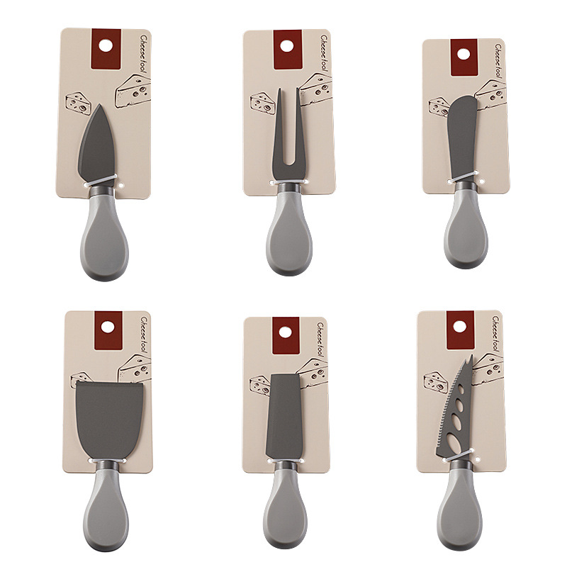 Cross-border in-stock stainless steel cheese knife set, cheese tools, cheese knife spatula, butter knife, card-bound Western cuisine knife and fork Application Scenario