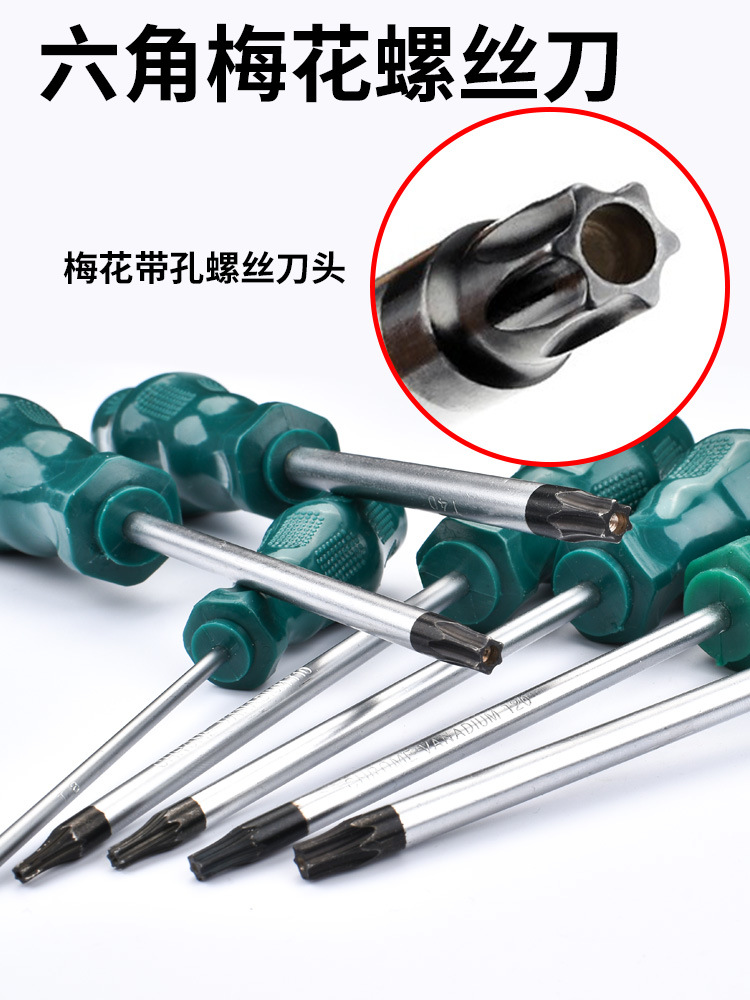 t20 screwdriver with hexagonal socket, t15 square shape with hexagonal socket, t30 tool, t10 set, t25 pattern, t8 details Picture