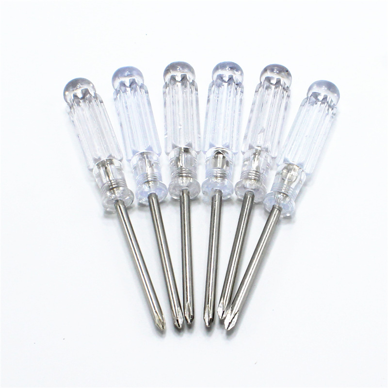 3mm cross-shaped transparent crystal screwdriver, 3mm flat-head screwdriver, screwdriver, small electrical appliances, toys, free gifts Specification drawing