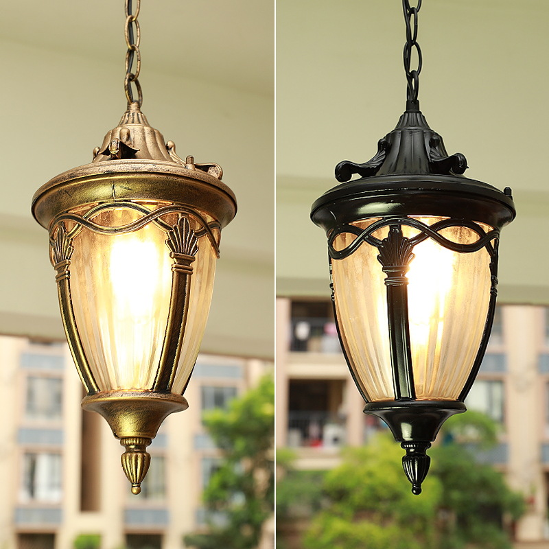 American-style outdoor waterproof LED chandeliers, outdoor European-style country corridor, aisle, balcony, villa, garden and courtyard chandeliers Specification drawing