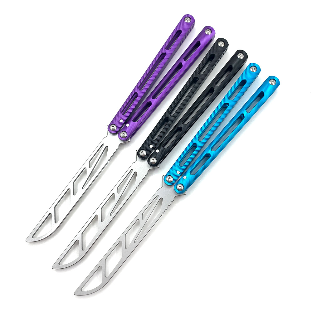 SF Suifeng Tsunami Integrated 7075 Aluminum Practice knife, Butterfly knife, unedged fancy training knife, portable tactics details Picture