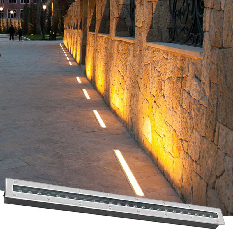 led long strip ground lights, embedded ground lights, outdoor waterproof garden light strips, ground light strips, strip shape, 220V 24V details Picture