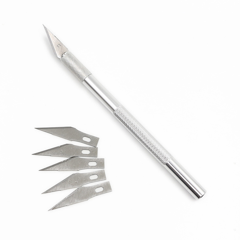 Tang's engraving knife, aluminum alloy rod, 6 blades, pen knife, plastic-sealed card insert packaging, paper-cutting, rubber stamp engraving knife Application Scenario