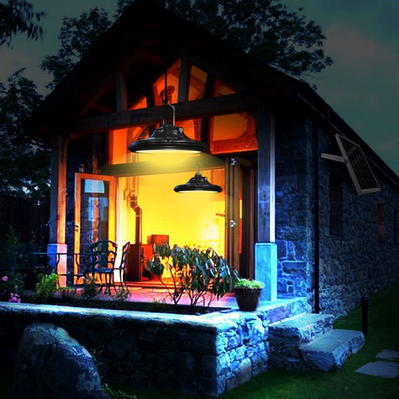 Cross-border solar chandeliers, automatic sensor lights, outdoor camping lights, garage lighting lamps, USB charging garden street lamps Specification drawing