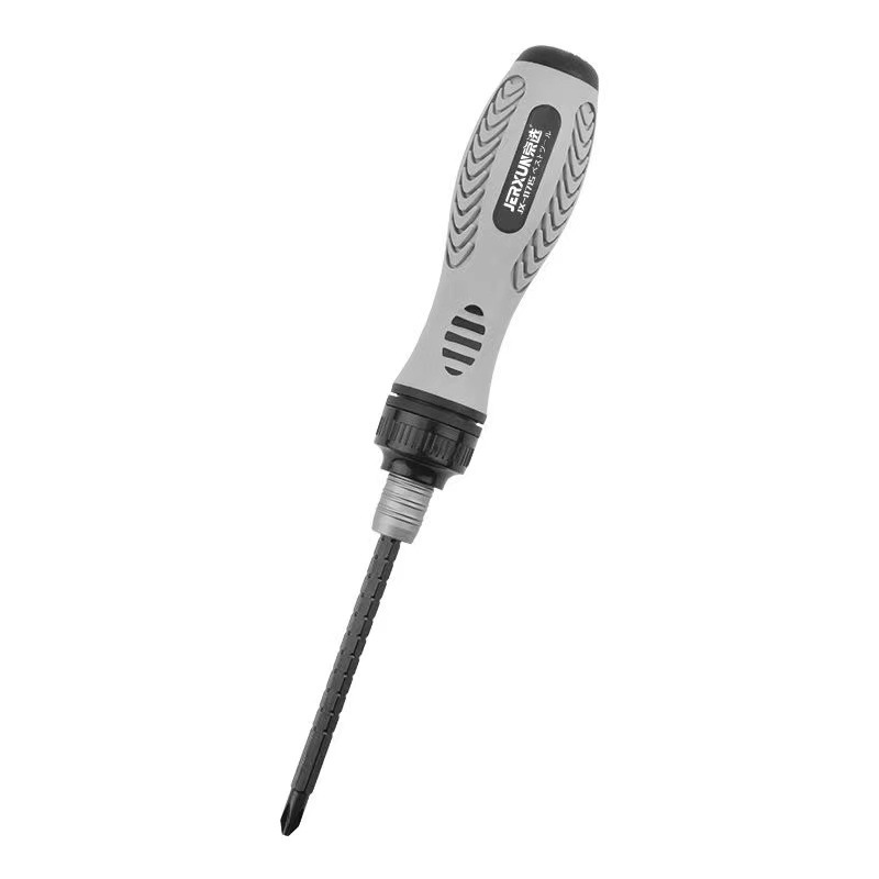 The Jingxuan ratchet telescopic dual-purpose screwdriver with a cross head is mostly used for household flat-head screwdrivers and plum blossom screwdrivers Item Picture