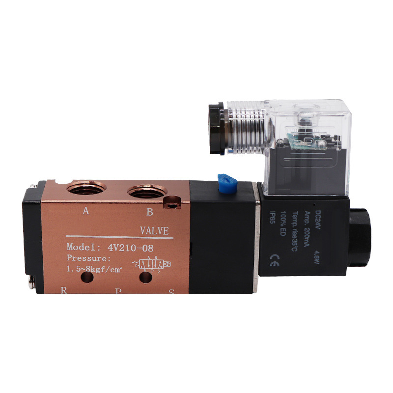 The 4V210-08 pneumatic two or two-position five-way electromagnetic air exchange valve, AC220V and DC24V, can replace the air exchange control of Yade Item Picture