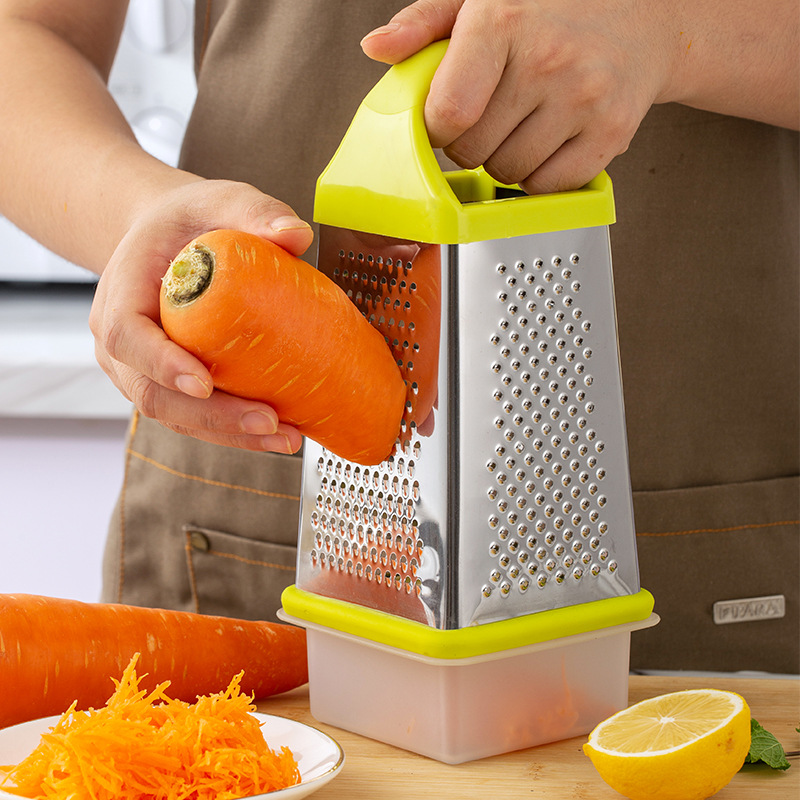 8-inch four-sided grater, multi-functional vegetable cutter, grater, kitchen slicer, grater, stainless steel grater Application Scenario
