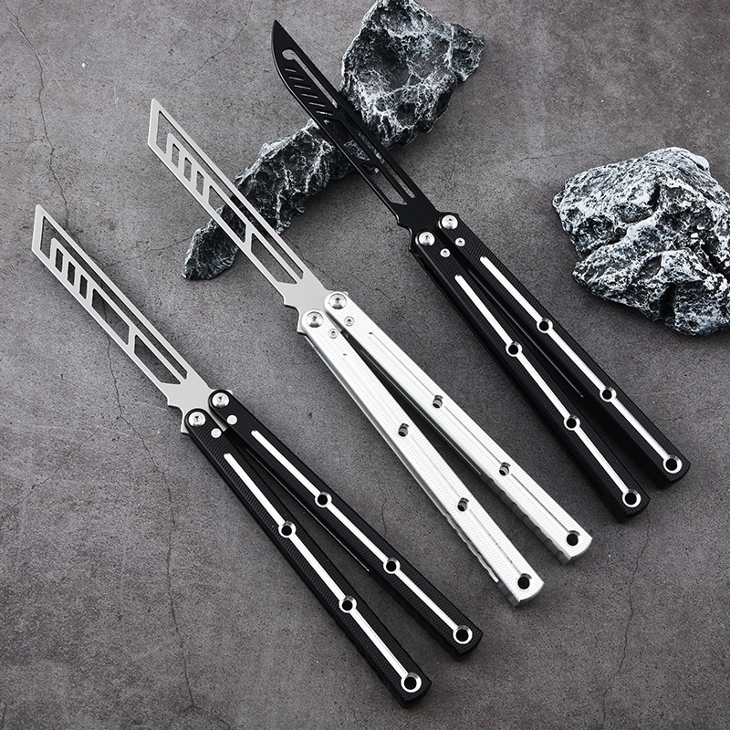 New squid siren butterfly knife, uncut bright groove practice training knife, folding swing hand fancy knife, comb knife full figure