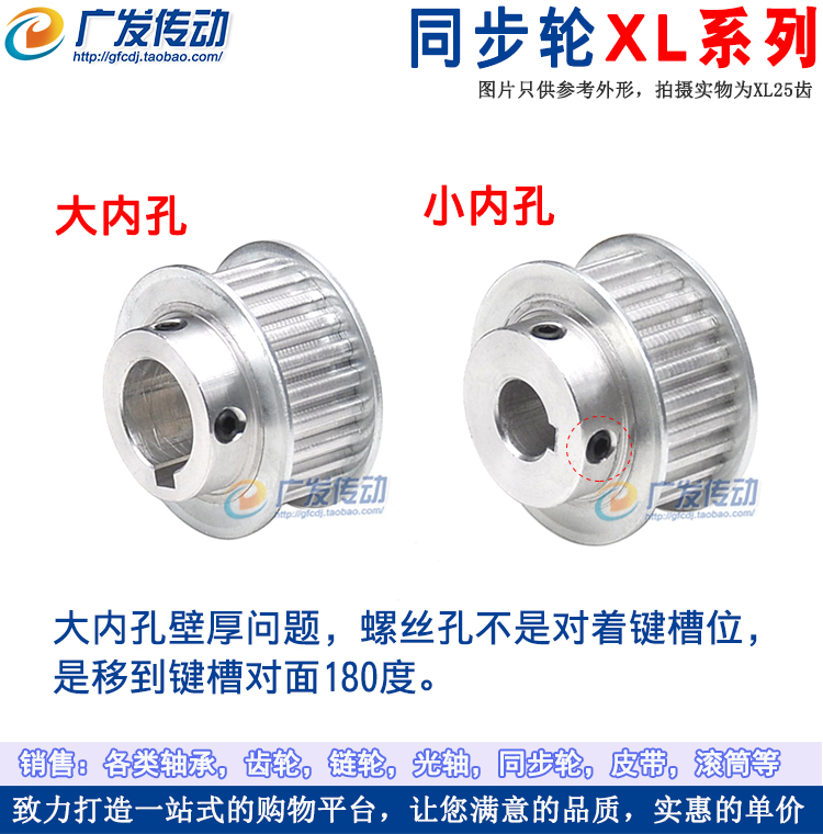 Synchronous pulley XL24 teeth /T slot width 16 BF type K type synchronous pulley boss top screw inner hole 4-20 Item Picture