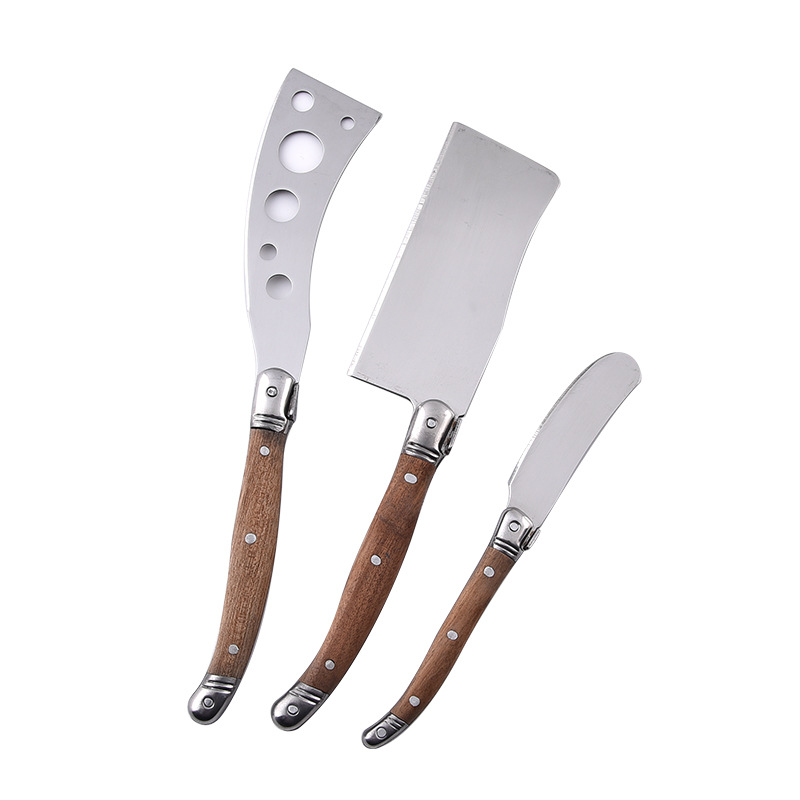 Cross-border kitchenware set: Butter knife, bread and cheese kitchen baking knife, 420 stainless steel Sapele wood handle knife Item Picture
