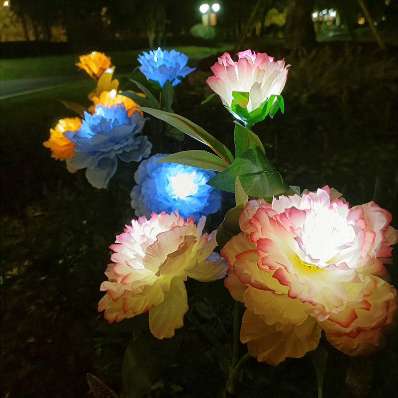 LED courtyard and garden decorative lights, lawn lights, outdoor waterproof atmosphere lights, solar peony simulation flower lights Application Scenario