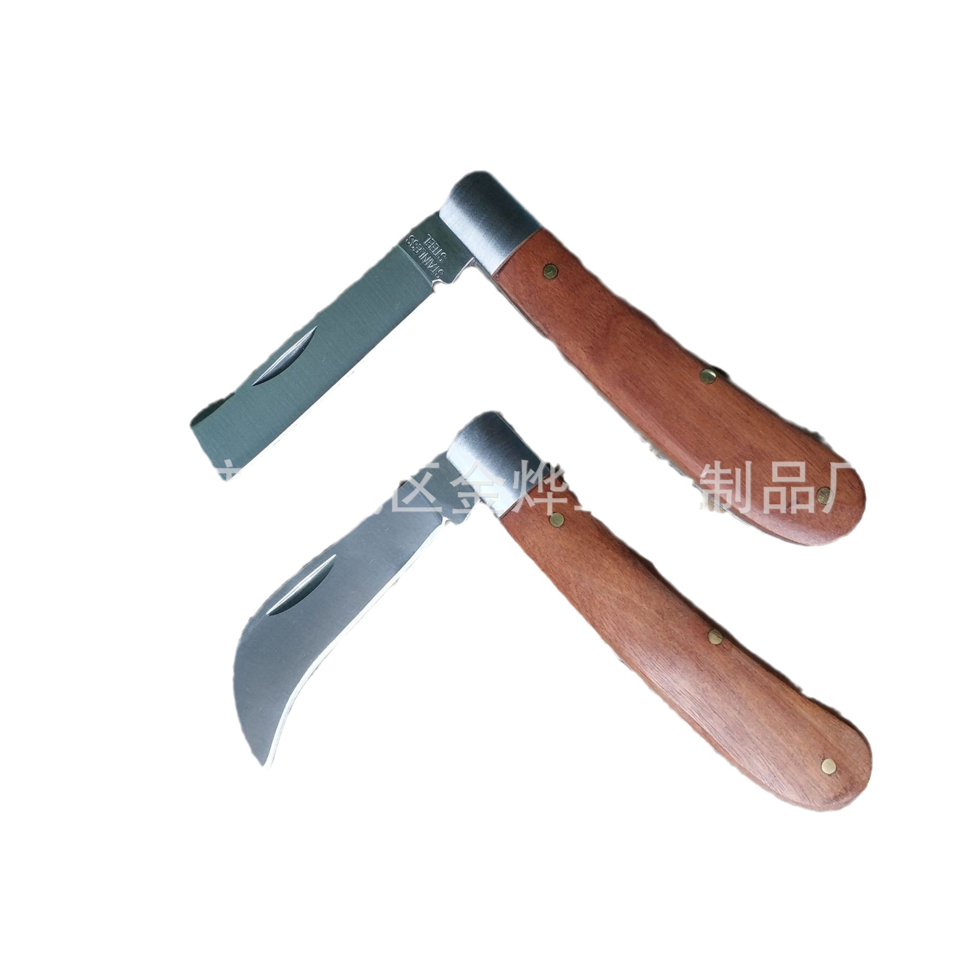 Stainless steel electrician's knife, razor, folding double-cut knife, straight-edge electrician's knife, wire stripping and opening knife, pruning small curved knife Item Picture