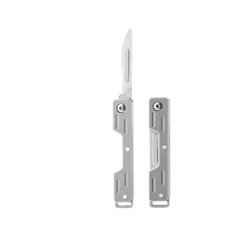 Stainless steel utility knife, sharp surgical knife, mini folding knife, household box opening knife, paper cutting knife, keychain knife Item Picture