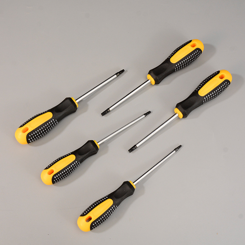 Plum blossom screwdriver, star-shaped cross, hexagon socket, hexagonal screwdriver with hole, manual screwdriver, rubber handle Application Scenario