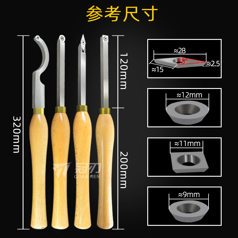 A comprehensive collection of woodworking turning tools: Disposable handheld wood rotary tools for hollowing out outer circles and flattening wooden bowls and vases, DIY shaping frame Application Scenario