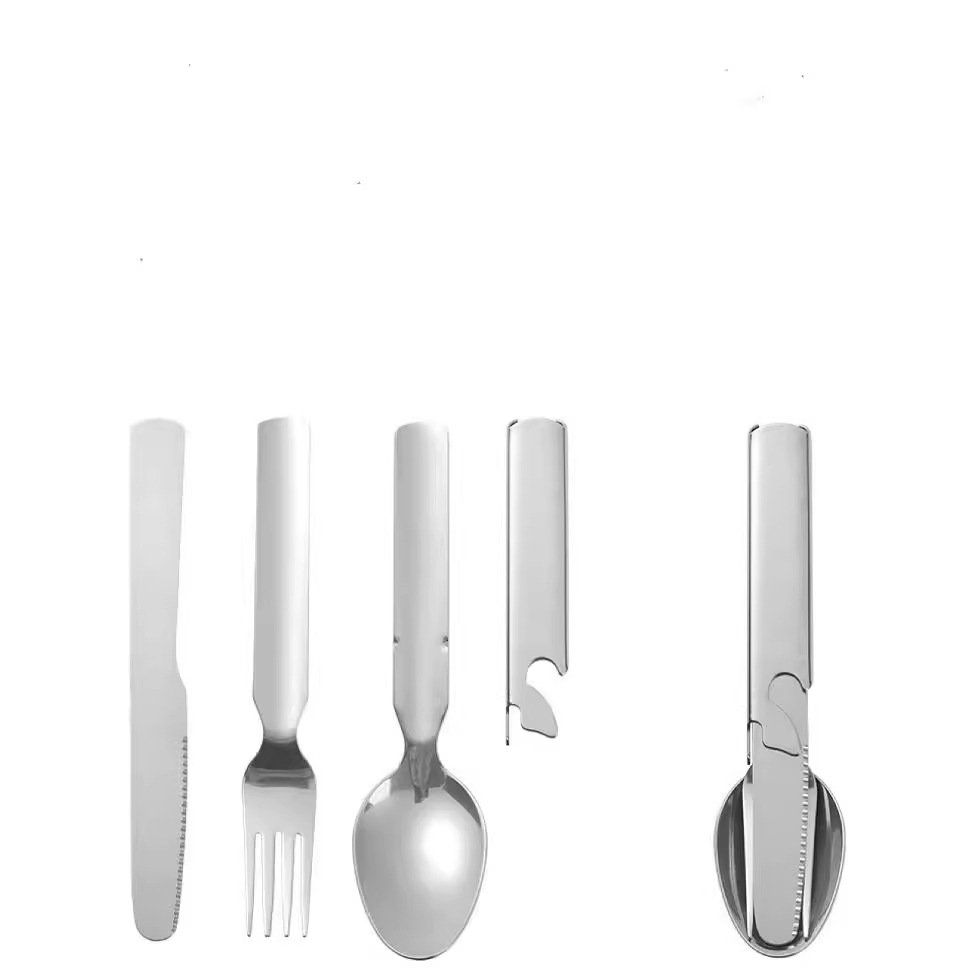 420 stainless steel knife, fork and spoon portable tableware, outdoor portable picnic travel, student camping storage set tableware full figure