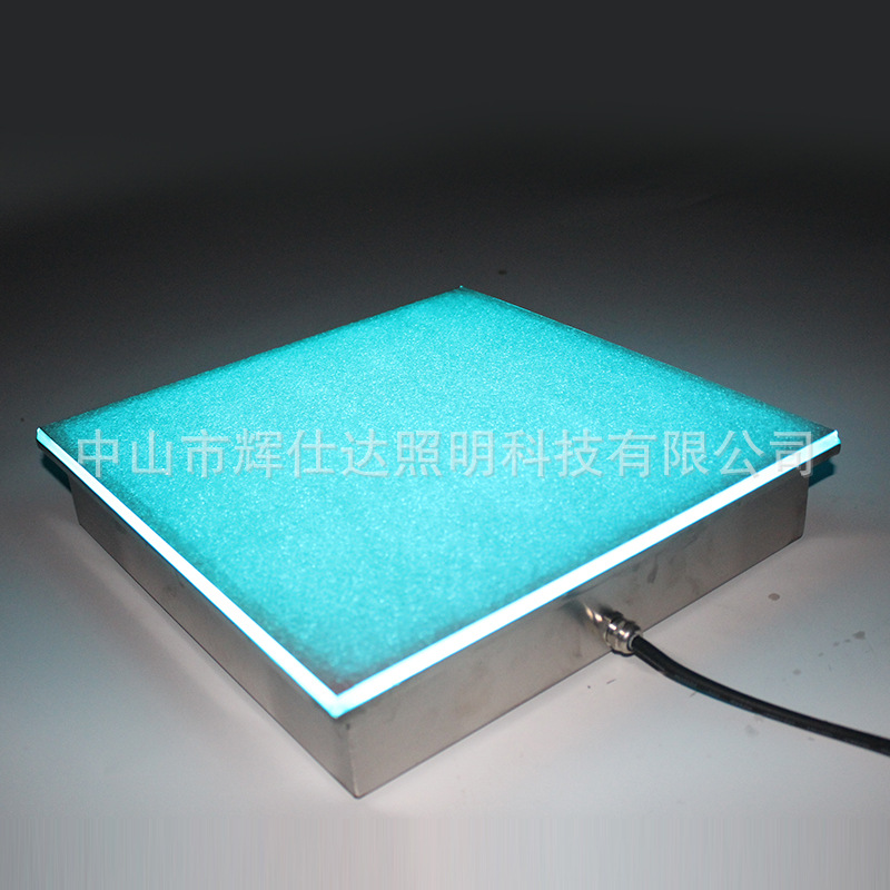 Factory wholesale 600*600*H60MM marble-patterned floor tiles with stainless steel shells and stone-patterned luminous tiles Application Scenario