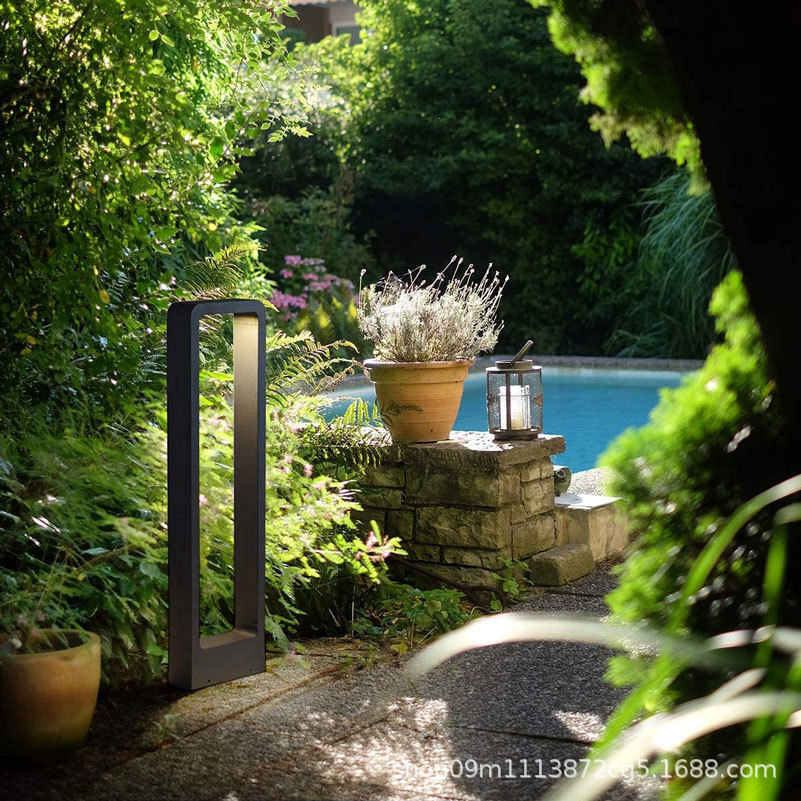 New LED outdoor solar lawn light, simple and modern villa garden waterproof courtyard light, community landscape light Specification drawing