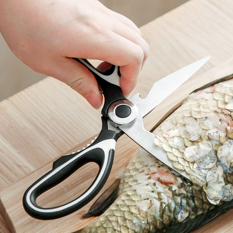 Household kitchen scissors, multi-purpose panda scissors, Yangjiang stainless steel food chicken bone scissors, can pick walnuts details Picture