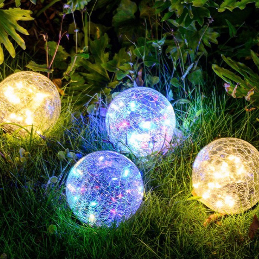 Solar crack lamp, outdoor courtyard glass hanging lamp, wish creative decoration, Christmas Mason bottle lamp, ground socket lamp Application Scenario
