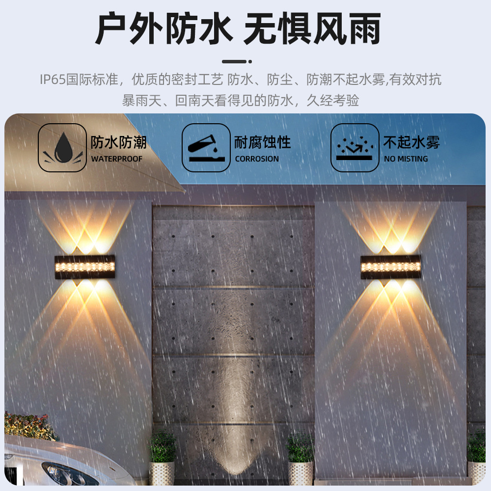 【 Upper and Lower wall-washing Lights 】LED wall-washing lights 6W and 10W outdoor wall lamps with wiring, villa spotlights and fence lights details Picture