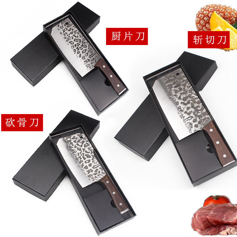 Hammer-textured forged kitchen knives, household slicing knives, chopping knives, hotel chef knives, bone cutting knives, stainless steel knives Item Picture