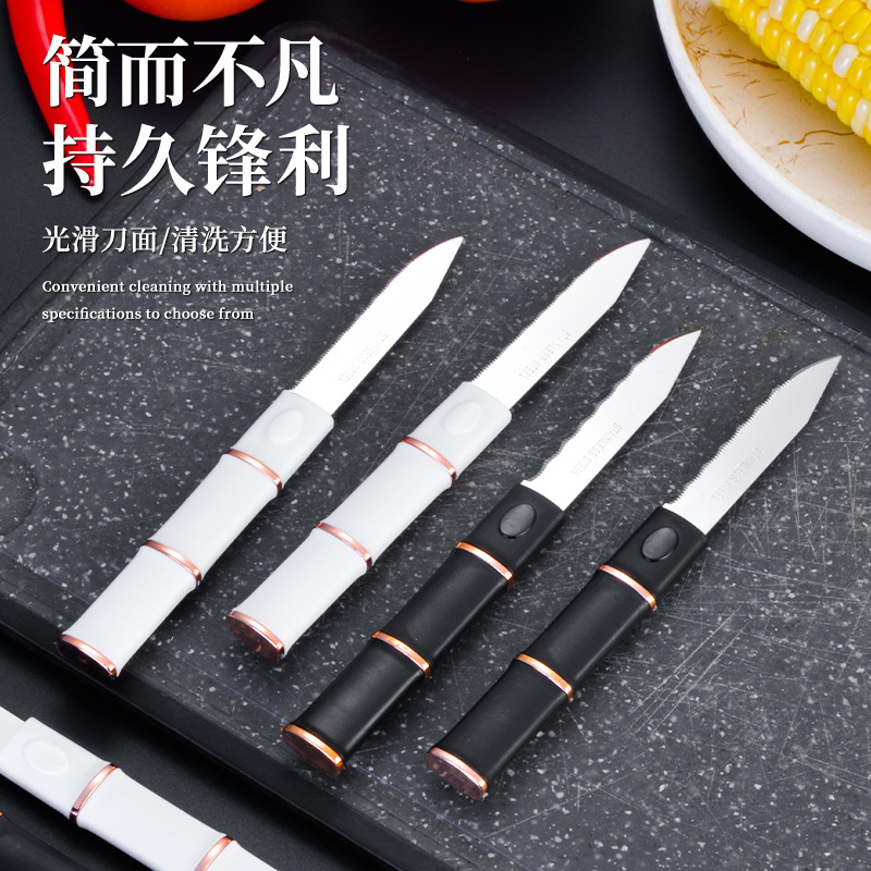 Six-piece set of stainless steel knives, portable household multi-functional knives, outdoor camping stainless steel fruit knives full figure