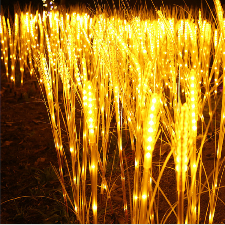 LED solar wheat ear lamps for outdoor atmosphere lighting, square garden decoration, lawn insertion, and rice ear lamps Application Scenario