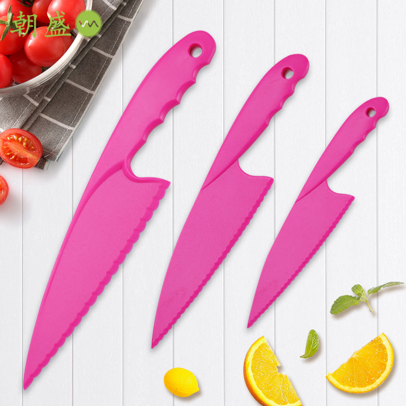 Baby food safety fruit and vegetable bread knife, children's fruit cutting knife, children's plastic knife, fruit peeler toy knife details Picture