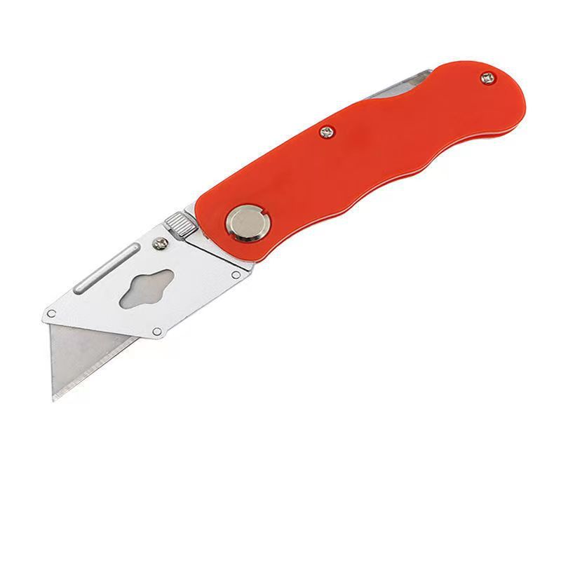 Xindao aluminum alloy folding utility knife, wallpaper knife stand, thickened heavy-duty all-steel power knife, horn trapezoidal blade Item Picture