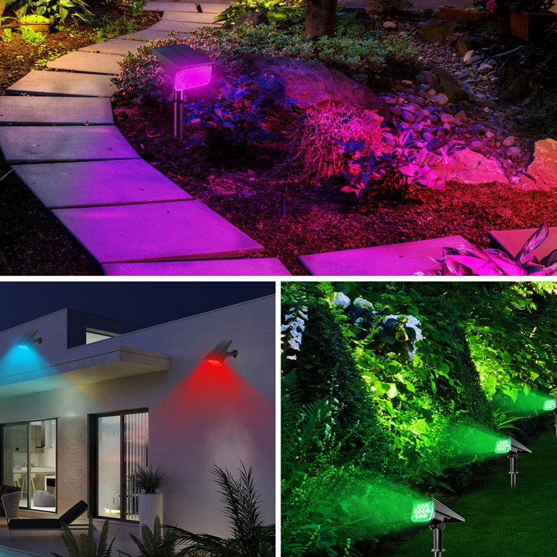 Cross-border solar lawn lights, LED waterproof outdoor spotlights, landscape garden, villa courtyard ground insertion tree lights details Picture