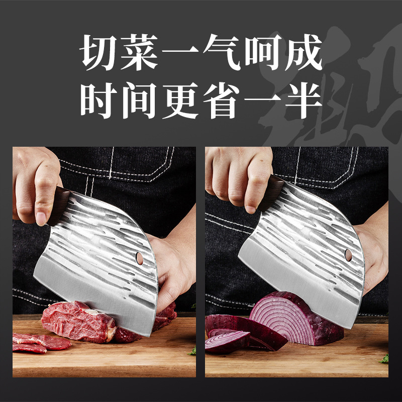 The fish head knife is a popular and best-selling stainless steel kitchen knife. It is sharp for household chopping and used as a forging and slicing knife for street stalls details Picture