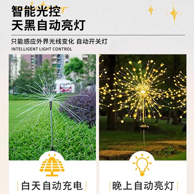 √ New solar garden lamp, outdoor waterproof, garden balcony decoration and landscaping, outdoor smoke lamp, ground insertion for lawn Application Scenario