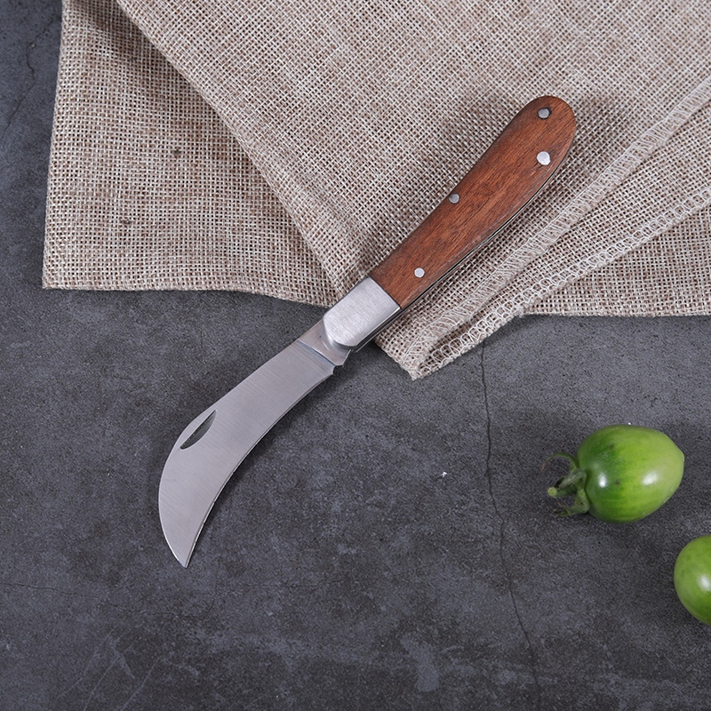 Wooden handle folding straight edge curved edge electrician's knife, multi-functional and convenient electrician's knife, cable and wire opening and stripping knife Specification drawing