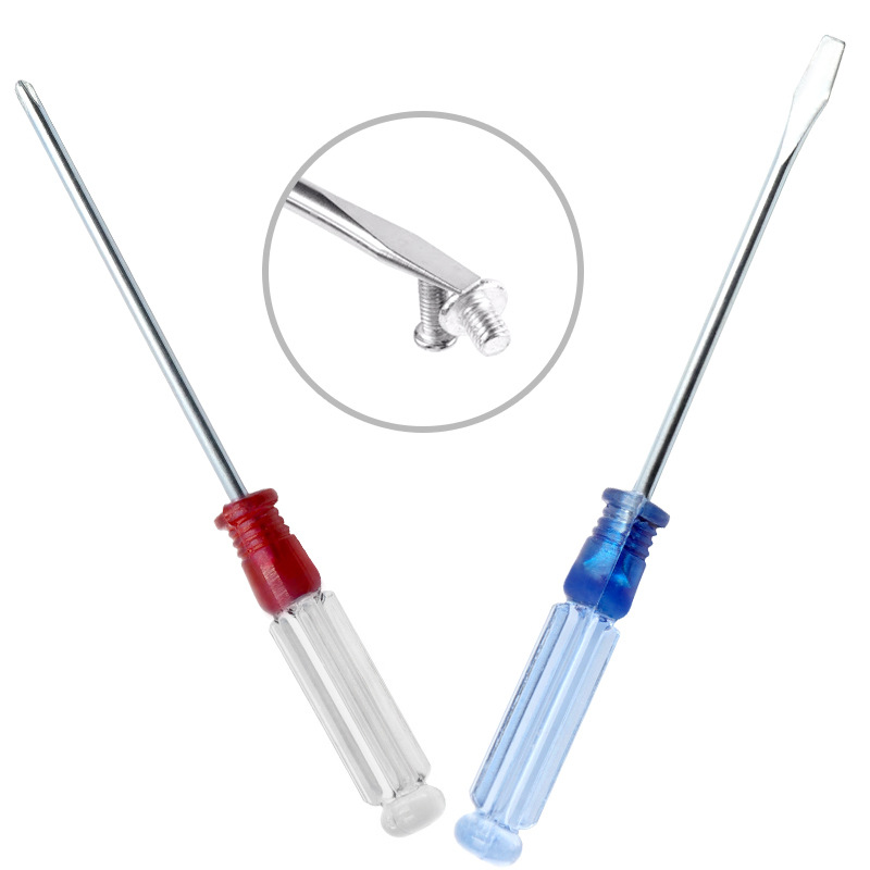 Transparent handle screwdriver, flat-head cross-head, daily disassembly and maintenance tools, manual screwdriver, mini screwdriver details Picture