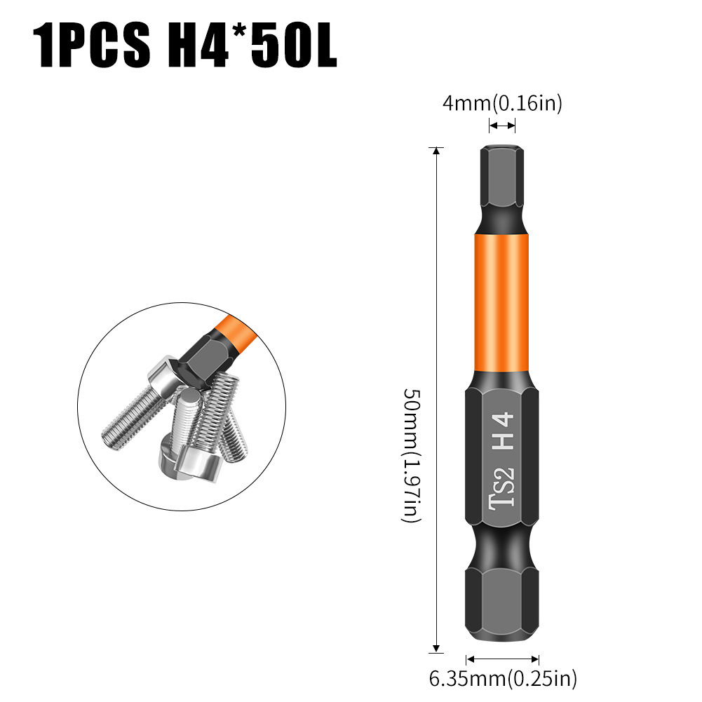 H Single-head retractable head Hexagon socket pneumatic screw screwdriver S2 Strong magnetic black phosphorus hexagon socket nozzle set 50L undefined
