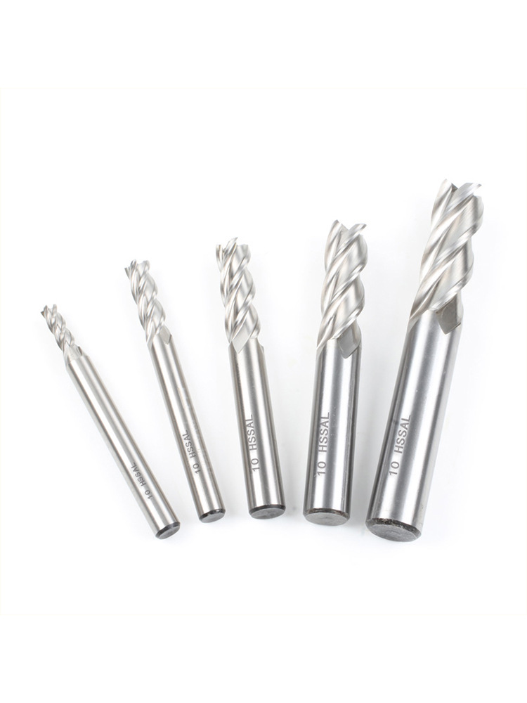 White steel milling cutter 4-edge full grinding, high-speed steel four-edge milling cutter, iron special extended aluminum alloy milling cutter, Heye Materials 501 Item Picture