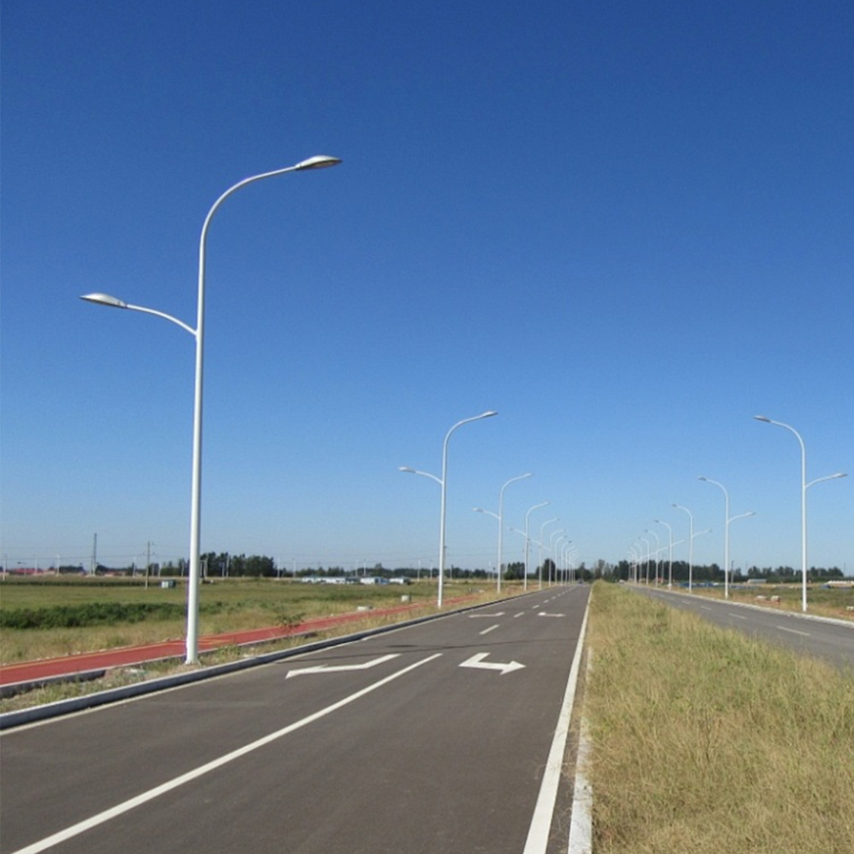 Manufacturer's led road single and double arm municipal power street lamps, 8-meter and 10-meter high and low arm street lamps, 12-meter engineering LED street lamp poles Application Scenario