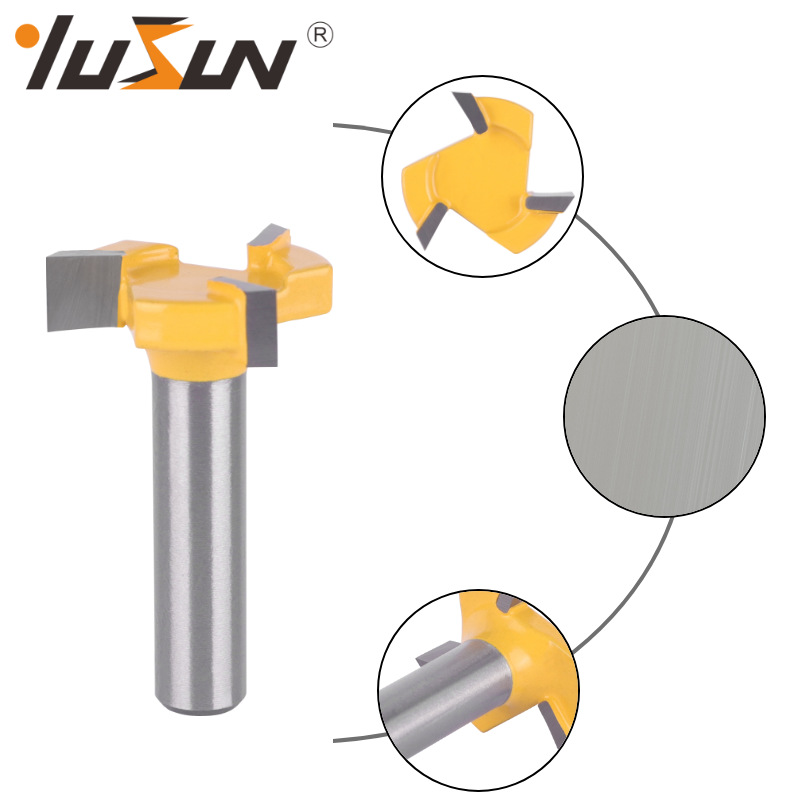 Yusheng three-edge T-shaped knife with chuck, 8-handle woodworking milling cutter, 12-8 slot knife, 3-tooth T-shaped tenon knife for slotting and broaching Application Scenario