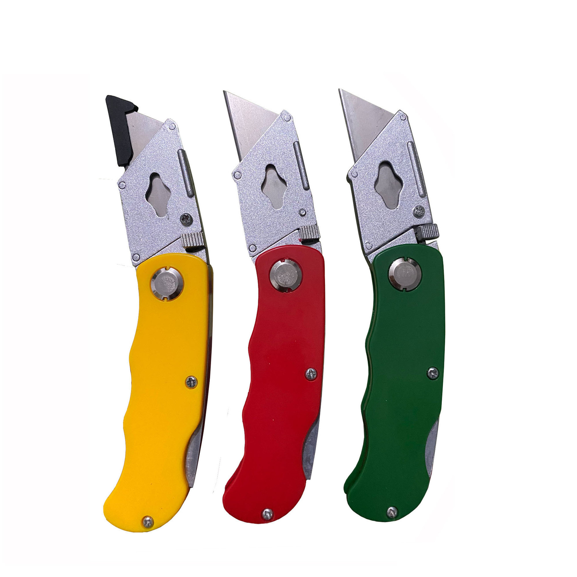 Wholesale zinc alloy folding knives, folding utility knives, folding knives, paper cutting knives, wallpaper knives and medium knives Item Picture