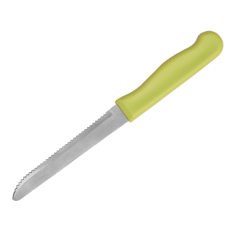 Yangjiang manufacturer's stainless steel serrated steak knife, Nordic-style household fruit and vegetable knife, camping Western-style steak knife Item Picture