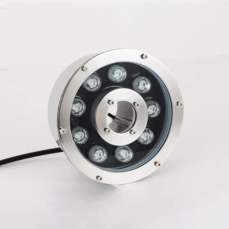 led fountain lights, water gushing lights, pool landscape lights, seven-color swimming pool lights, stainless steel underwater lights, underwater spotlights Application Scenario