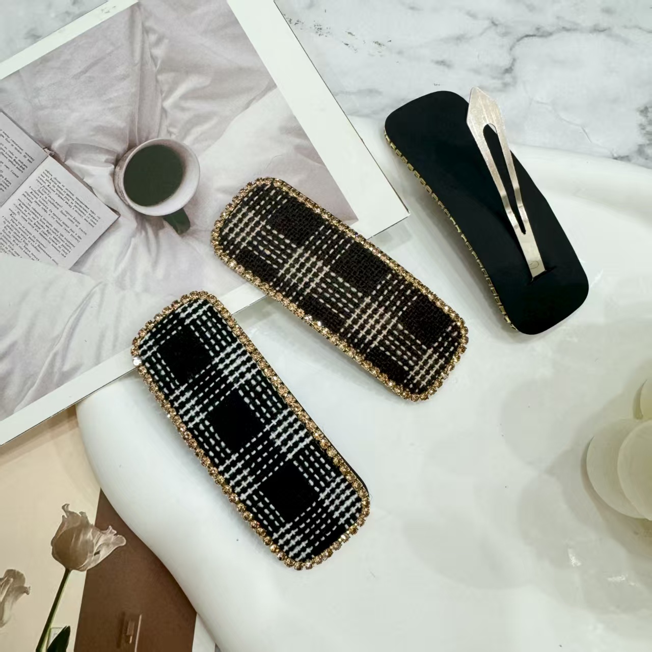 Elegant new Chinese-style hairpin box set with a one-piece clip, a trendy summer hair accessory for girls and children Item Picture