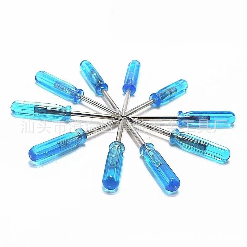 Mini blue crystal screwdriver, micro cross 2.0, 3mm, 45mm long toy with glasses, small screwdriver Application Scenario