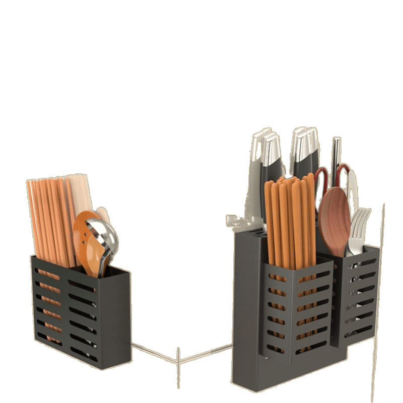 Wall-mounted kitchen knife rack without drilling, thickened wall chopsticks, multi-functional storage, simple and rust-proof Item Picture