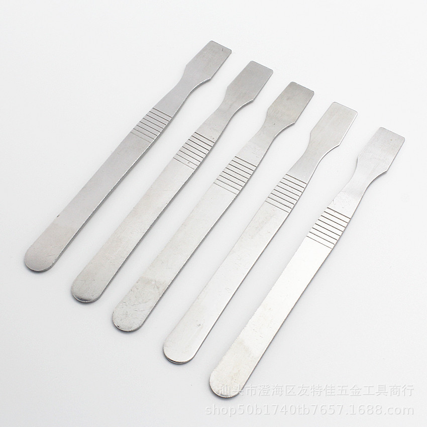 Stainless steel thin-mouthed scraper, tin paste stirring scraper, tin scraper, liquid crystal case opening tool, mobile phone prying rod, disassembly rod full figure