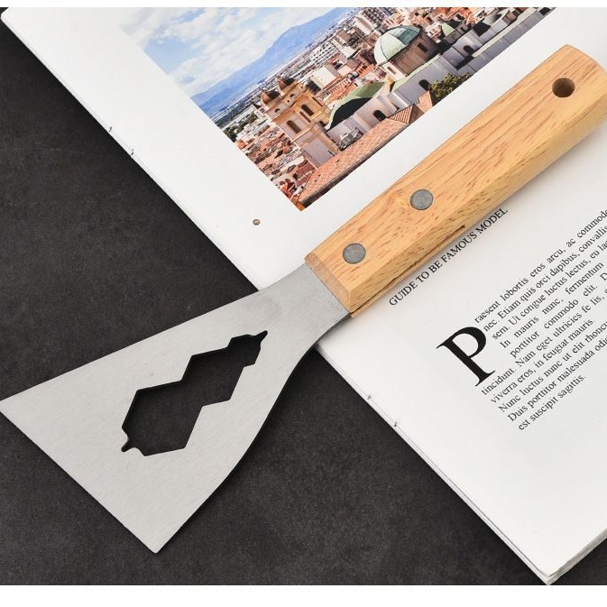 Scraper cleaning knife, stainless steel cement scraper, floor plastering knife, wall plaster scraping tool, heavy-duty small scraper, thickened type Specification drawing