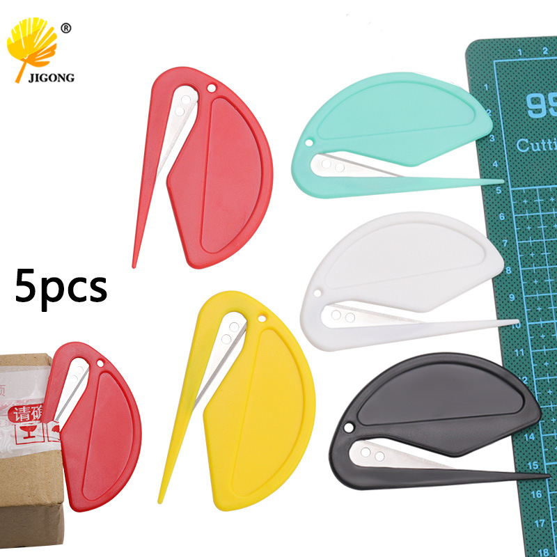 Plastic mini letter opener, envelope opener, paper cutter, utility knife, rope cutter, rubber band cutter, wire blade full figure